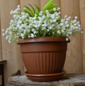 Флора горшок с поддоном 4л d23 h16 терракот 1/26 (ТехПласт)