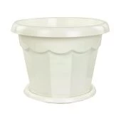 Гармония горшок с поддоном 0,7л d13 h10,4 белый М1408 1/30 Альтернатива