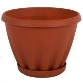 Знатный горшок с поддоном 3,9л d22,5см h17см терракот 1/16 (ФлораПласт)