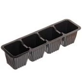 Кассета 4-х гнездная черная к микропарнику 0,6мм 1/10/400 (В/Х)