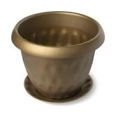 Розетта горшок с поддоном 4,9л d24,5 h19,2 см С128 золотой 1/10 Мартика