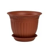 Виноград кашпо с поддоном 1,6л d19 h15 терракот 1/10 (ТехПласт)