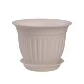 Виноград кашпо с поддоном 1л d16 h13 белый 1/10 (ТехПласт)