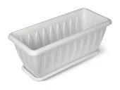 Фелиция ящик для растений с поддоном длина 40см высота 16,4см ширина 18,3 см С185 мрамор 1/9