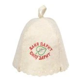 Шапка войлок с вышивкой Баня парит, силу дарит! Банные штучк арт.41169 1/20 (Б/Ш) ЧЗ 