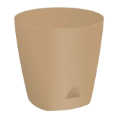 Амстердам горшок c прикорневым поливом 2,5л d17 h 16,5 молочный шоколад (ФлораПласт)