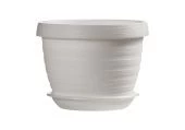 Толедо горшок с поддоном 3л d20 h15 белый 1/19 (ТехПласт)