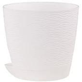 Блюз кашпо с поддоном 1,5л d14 h13см белый (ФлораПласт)