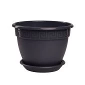 Антик горшок с поддоном 4,9л d25 h17,5 антрацит 1/24 (ТехПласт)